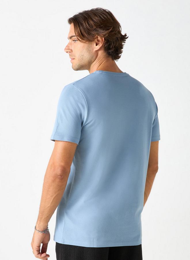 Iconic Typographic Print Crew Neck T-shirt with Short Sleeves - Image 3