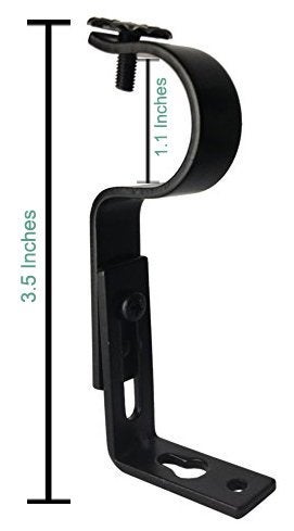 TEJATAN Adjustable Curtain Rod Brackets, Black, Set of 2 - Image 3