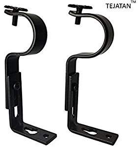 TEJATAN Adjustable Curtain Rod Brackets, Black, Set of 2 - Image 4