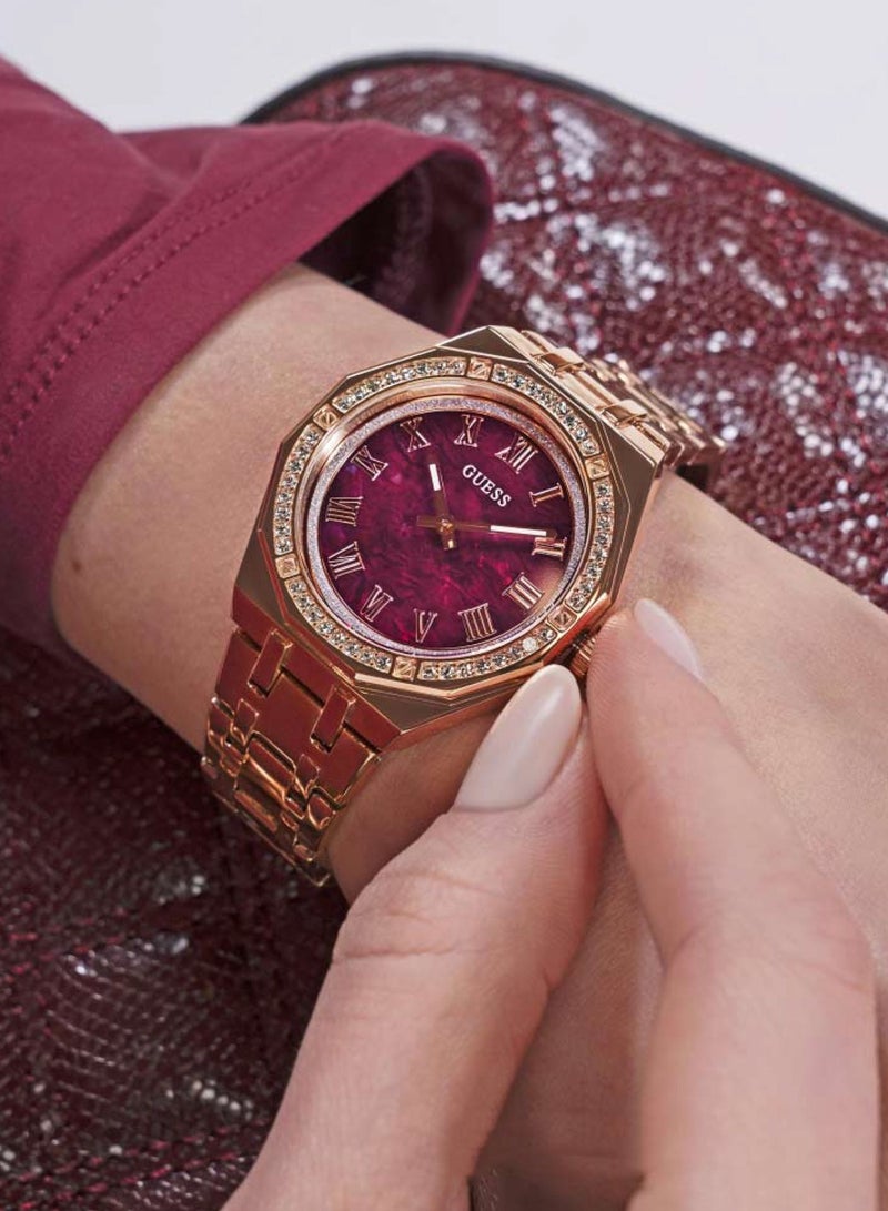 GUESS Desire Women's Purple Dial Quartz Analog Stainless Steel Watch GW0770L3 - 36mm - Image 5