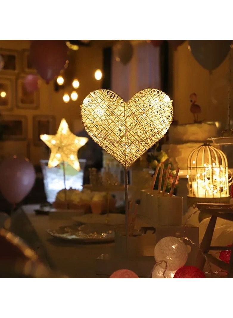 Heart Shape LED Holiday Light With Holder Yellow 40*22*7.5cm - Image 2
