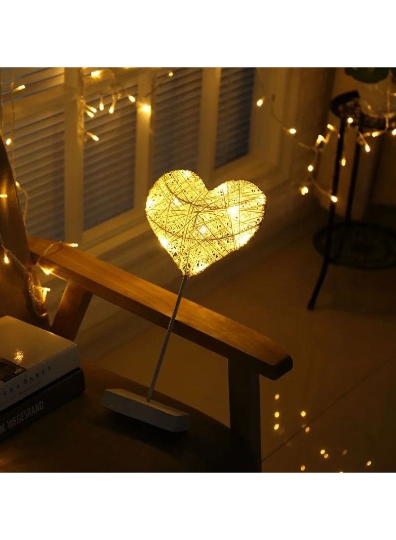 Heart Shape LED Holiday Light With Holder Yellow 40*22*7.5cm - Image 5