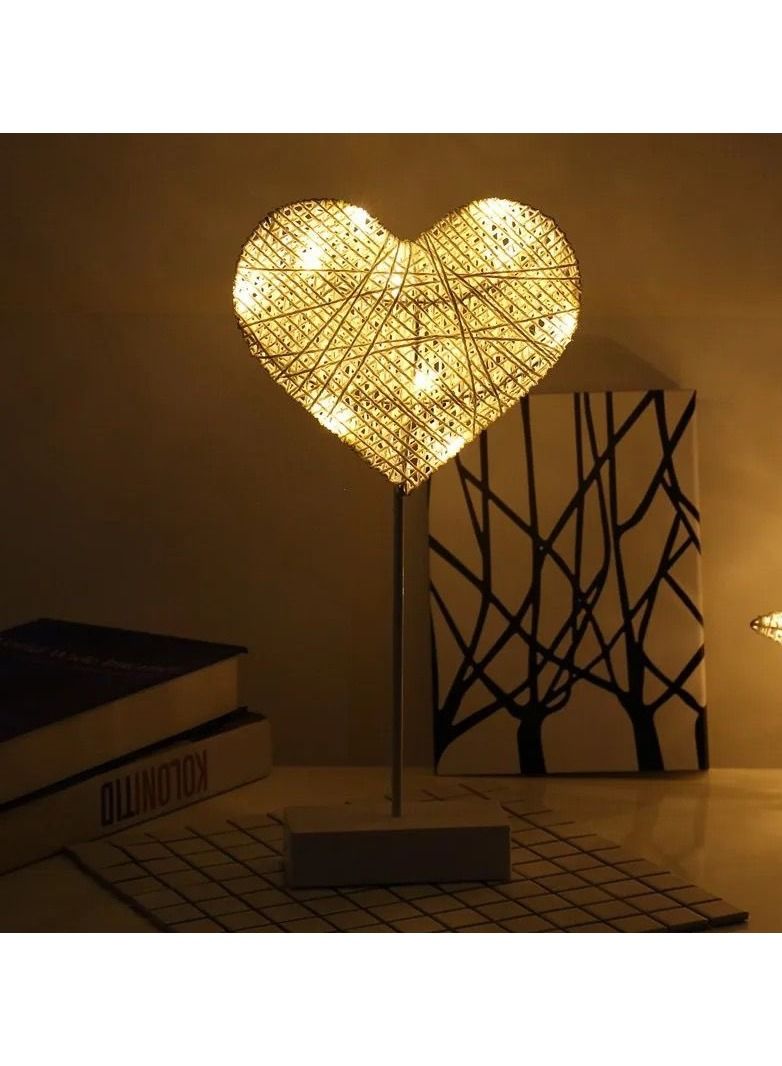 Heart Shape LED Holiday Light With Holder Yellow 40*22*7.5cm - Image 1