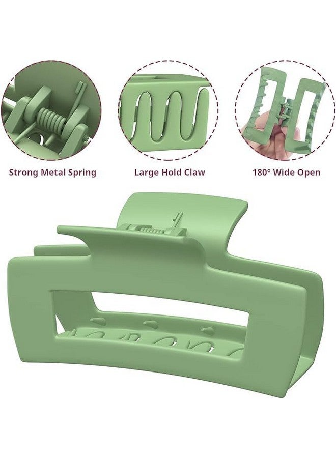 Blubby 12 Pack Large Hair Claw Clips 4.1" Big Square Matte for Women Girls, Strong Hold Banana Clips for Thick Thin Hair - Image 5