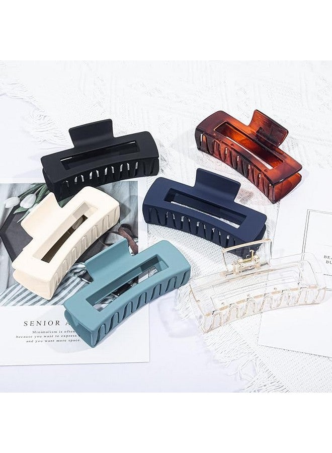 Blubby 12 Pack Large Hair Claw Clips 4.1" Big Square Matte for Women Girls, Strong Hold Banana Clips for Thick Thin Hair - Image 4