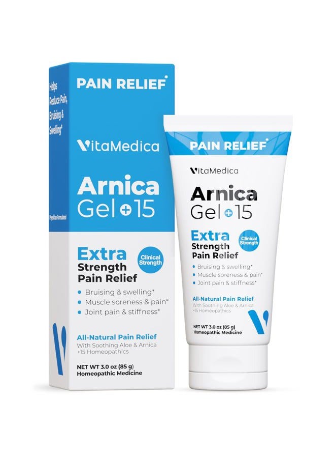 VitaMedica جل أرنيكا بلس 15 مركب نباتي شافي، تركيبة قوية إضافية للكدمات، التورم، آلام المفاصل، آلام العضلات والصلابة، تخفيف آلام طبيعي بالكامل، قائم على النباتات - Image 1