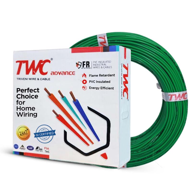 TWC Advance Green 0.75 SQMM 45 METER | Copper Wire | HRFR (Heat Resistant Flame Retardant) Lead-Free Cable | Low Smoke Halogen-Free Wire for Home & Industrial Electrical Wiring - Image 1