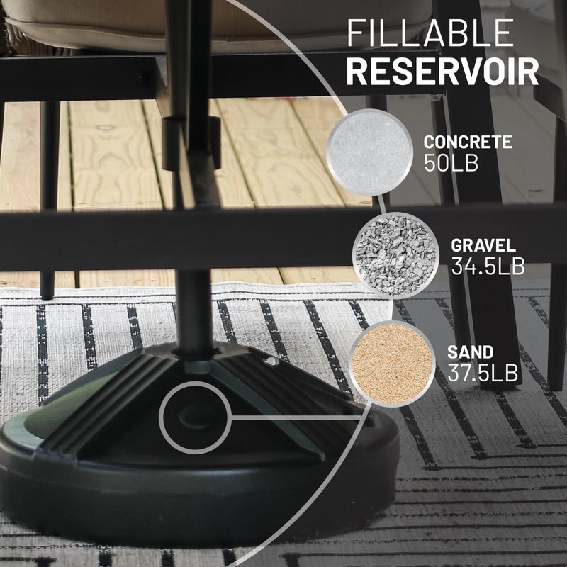 US Weight Durable Fillable Umbrella Base Designed to be Used with a Patio Table (Black) - Image 2