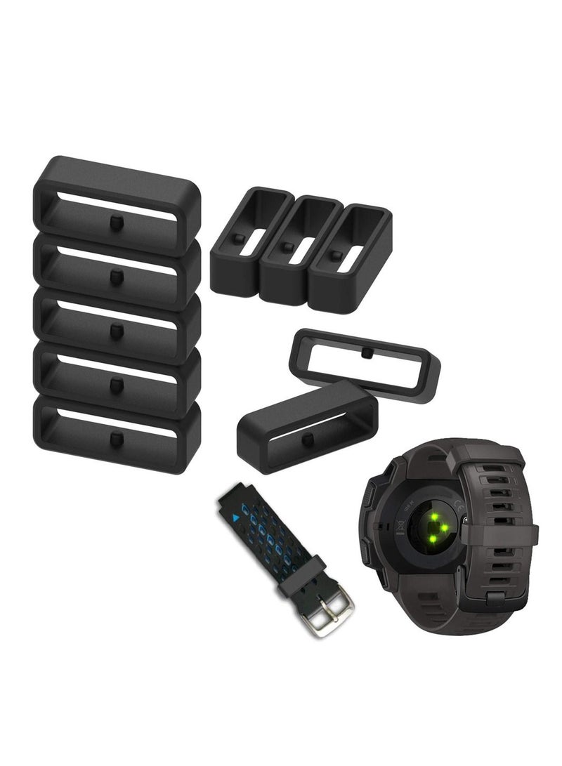 Y&D SYOSI 10 Pack Rubber Replacement Watch Band Strap Loops Silicone Keeper Retainer Holder Loop 20mm Black - Image 1