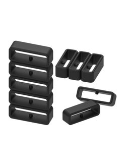 واي آند دي SYOSI 10 Pack Rubber Replacement Watch Band Strap Loops Silicone Keeper Retainer Holder Loop 20mm Black  - Image 3