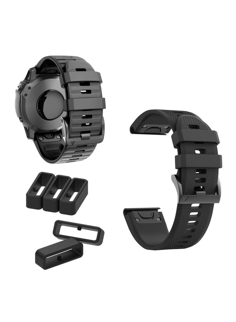 Y&D SYOSI 10 Pack Rubber Replacement Watch Band Strap Loops Silicone Keeper Retainer Holder Loop 20mm Black - Image 2