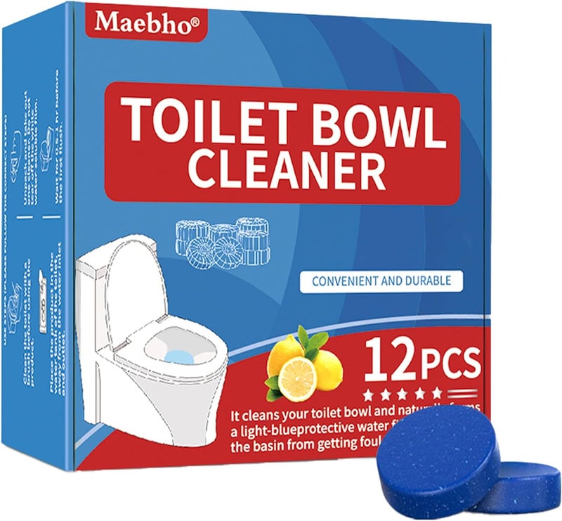 Maebho 12 * 55g New Long-Lasting Toilet Cleaner Block 1 Pack Cleans 15 Days, No Residue Film,Continuous Stain Protection，99% sterilization rate - Image 1
