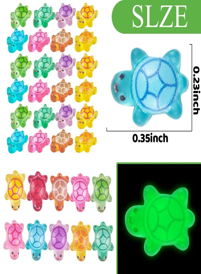 HOMICO 100 Pieces Tiny Turtles for Crafts Luminous Mini Resin Turtles Dollhouse Miniatures Mini Animals for Fairy Garden Micro Landscaping Decoration - Image 4