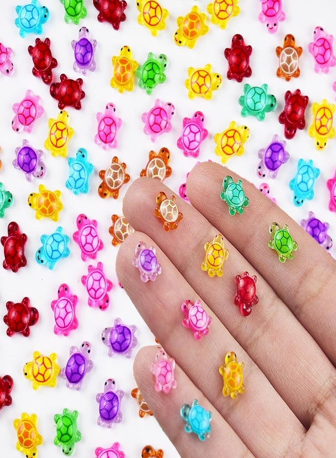 HOMICO 100 Pieces Tiny Turtles for Crafts Luminous Mini Resin Turtles Dollhouse Miniatures Mini Animals for Fairy Garden Micro Landscaping Decoration - Image 2
