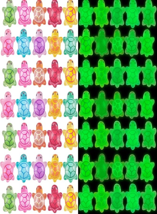HOMICO 100 Pieces Tiny Turtles for Crafts Luminous Mini Resin Turtles Dollhouse Miniatures Mini Animals for Fairy Garden Micro Landscaping Decoration - Image 3