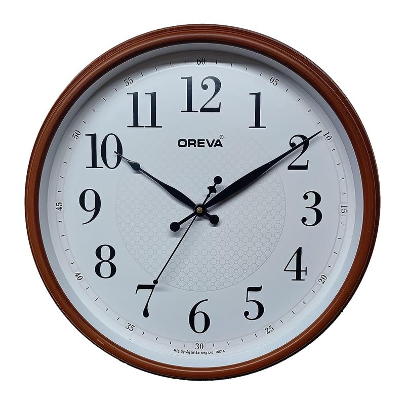 Oreva Plastic Designer Sweep Silent Wall Clock (35.5 x 6.9 x 35.5 cm, D Wood, AQ-6497SS) - Image 4