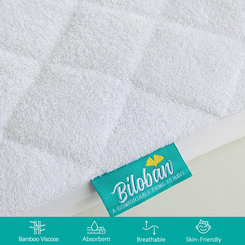 Biloban Bassinet Mattress Protector, Universal Fit for Halo Bassinest Swivel and Hourglass/Oval Bassinet Mattress, Ultra Soft Waterproof and Breathable, 2 Pack - Image 2