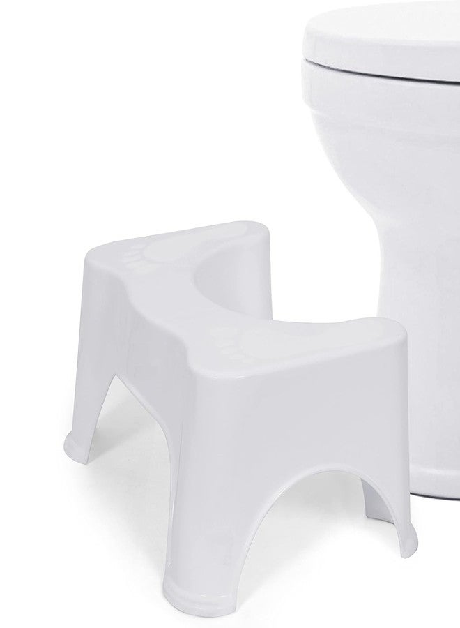 PRAMANTA Plastic Bathroom Western Toilet Potty Step Stool Squat Potty Position Toilet Foot Step Stool for Western Toilet Potty, White (1Pcs) - Image 1