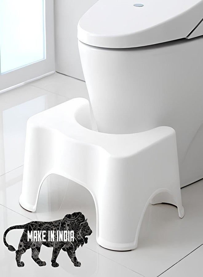 PRAMANTA Plastic Bathroom Western Toilet Potty Step Stool Squat Potty Position Toilet Foot Step Stool for Western Toilet Potty, White (1Pcs) - Image 5