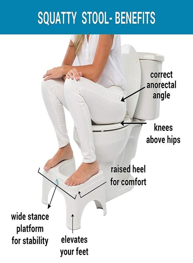 PRAMANTA Plastic Bathroom Western Toilet Potty Step Stool Squat Potty Position Toilet Foot Step Stool for Western Toilet Potty, White (1Pcs) - Image 3