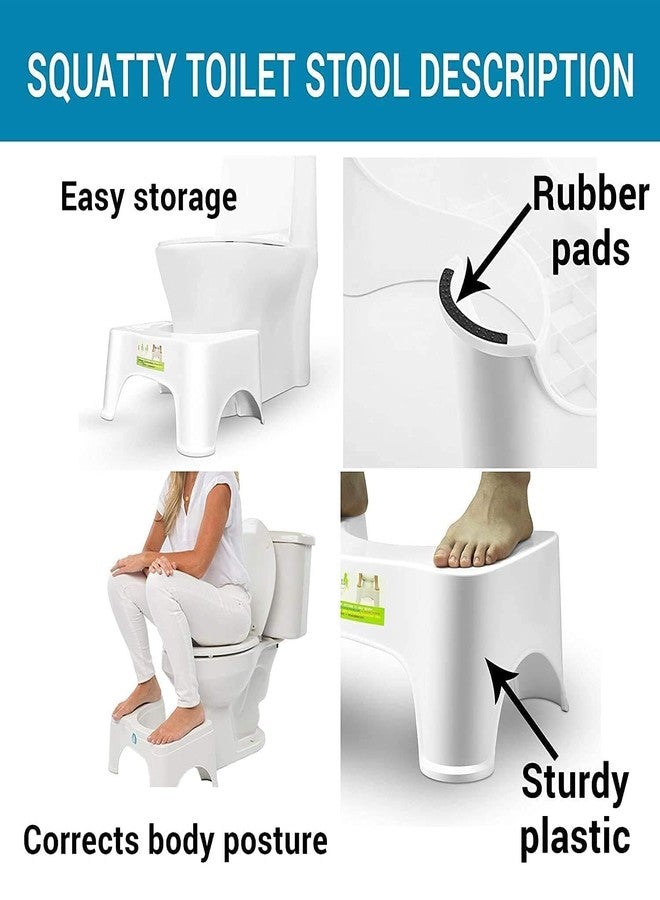 PRAMANTA Plastic Bathroom Western Toilet Potty Step Stool Squat Potty Position Toilet Foot Step Stool for Western Toilet Potty, White (1Pcs) - Image 2