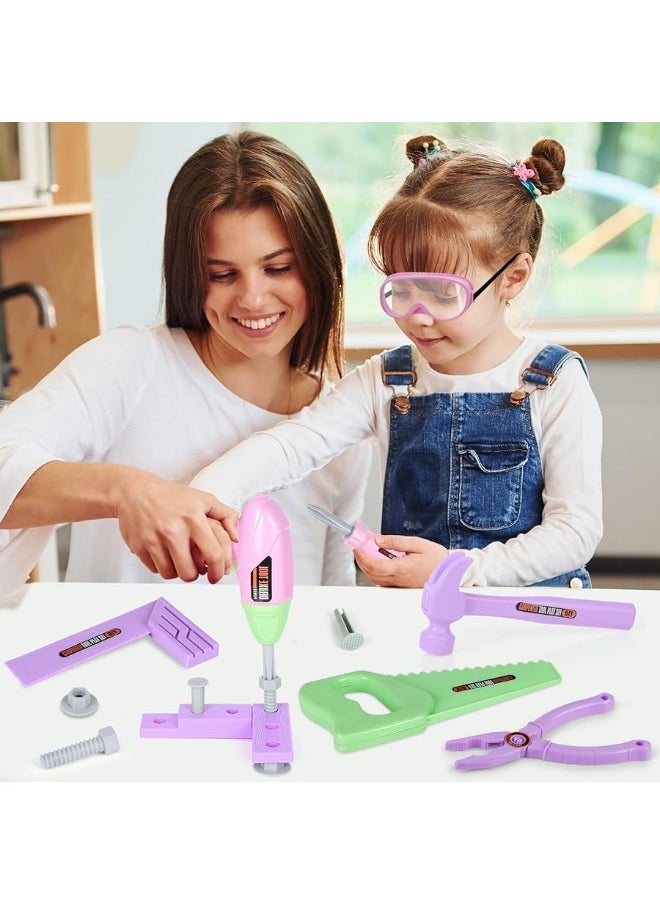 EP EXERCISE N PLAY Kids Tool Set with Toy Drill and Tool Box, Pretend Play Construction Tools Toy Gifts for Toddlers Girls Kids Aged 3 4 5 6 7  - Image 3