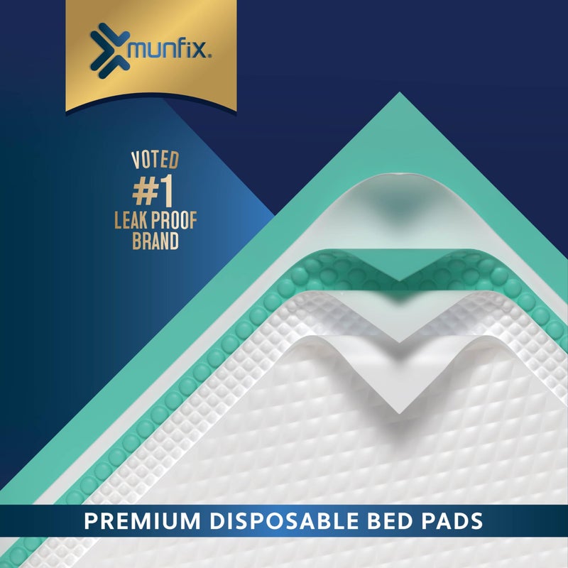 Munfix 50 Pack Disposable Bed Pads 36 X 36 Inches, Super Absorbent Extra Large Incontinence Underpads, 125 Gram Heavy Duty Ultra Absorbency Medical Chux, Baby Changing Pad, Dog Puppy Pet Training Pee Pad - Image 5