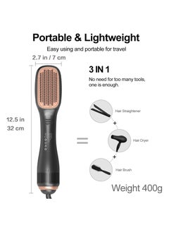 General Multifunctional Brush Hot Air Hair Straightener Comb with Ion Generator 3 in 1 Hair Dryer and Styler 1200W Hot Air Brush Hair straightener Comb 3 Speeds Hair Styler  - Image 3