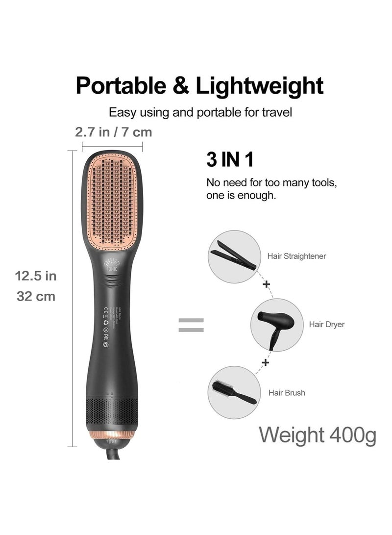 general Multifunctional Brush Hot Air Hair Straightener Comb with Ion Generator 3 in 1 Hair Dryer and Styler 1200W Hot Air Brush Hair straightener Comb 3 Speeds Hair Styler - Image 3