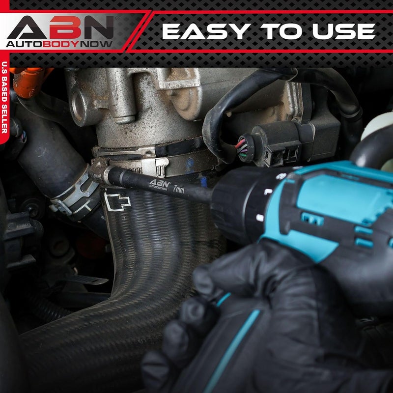 ABN Impact Nut Driver Tool Set - 8pc Metric 6 IN Long Shank Nut Driver Bits Magnetic Tip Sockets, 1/4 IN Hex Shank - Image 4