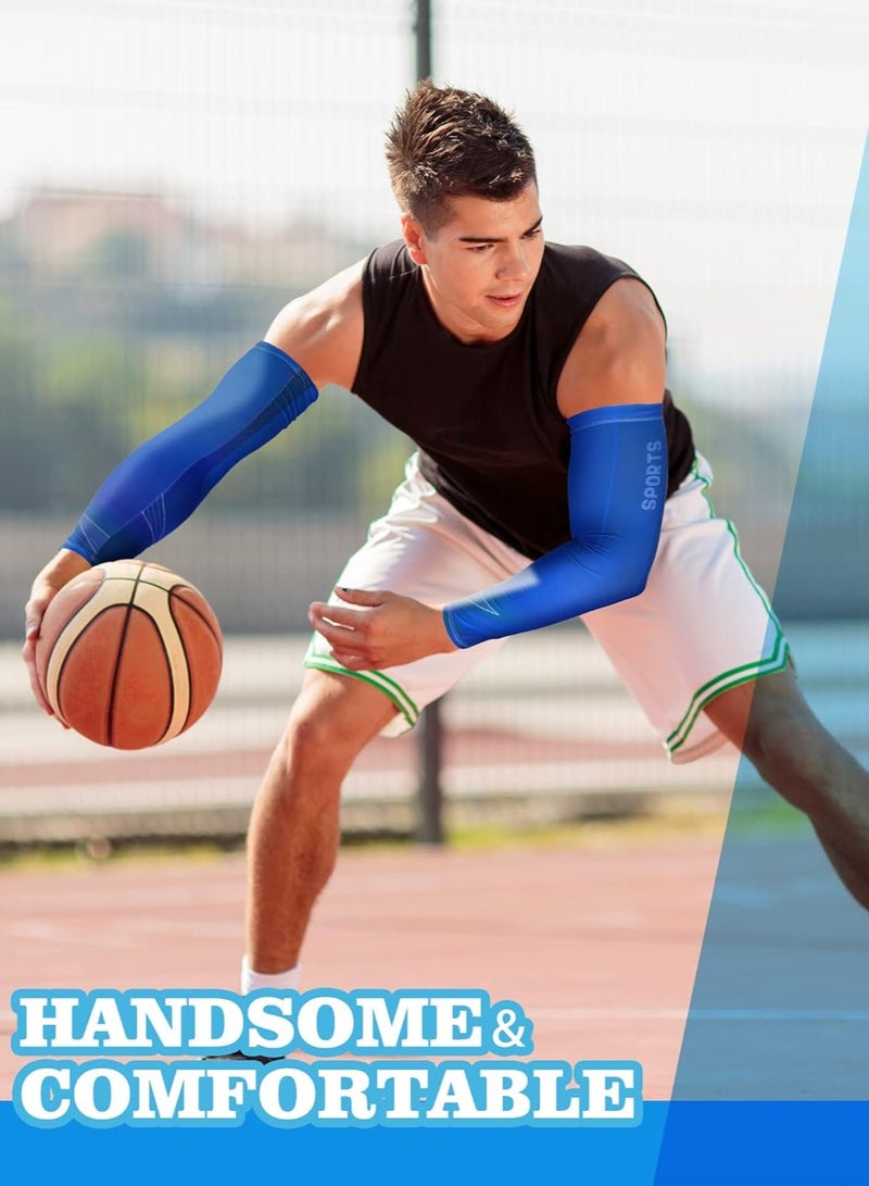 SYOSI 8 Pairs UV Sun Protection Arm Sleeve Sports Cooling Arm Compression Sleeves for Men Women Teenager Cooling Sport Sleeve to Cover Arm Ice Silk Compression Cover - Image 5