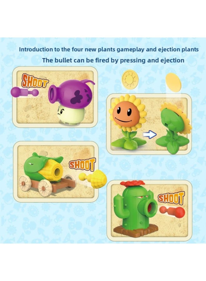 Plants Vs. Zombies 2 Gashapon And Blocks Assembled Model Third Generation Plant Ejection Zombie Blind Box Toy-Color:A Random Box Of Various Party Dolls