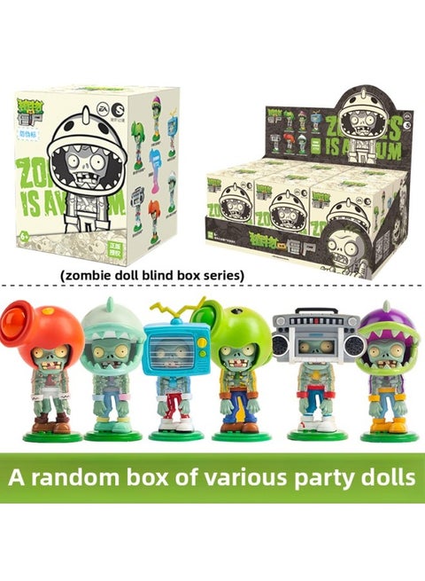 Plants Vs. Zombies 2 Gashapon And Blocks Assembled Model Third Generation Plant Ejection Zombie Blind Box Toy-Color:A Random Box Of Various Party Dolls