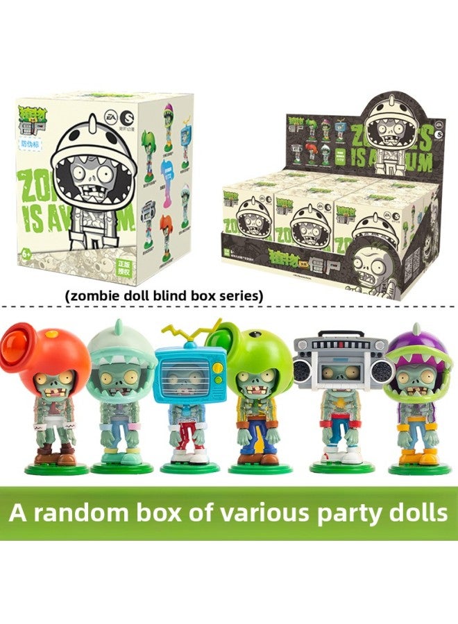 Plants Vs. Zombies 2 Gashapon And Blocks Assembled Model Third Generation Plant Ejection Zombie Blind Box Toy-Color:A Random Box Of Various Party Dolls