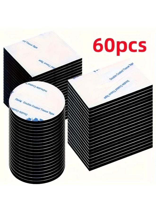 60pcs Black Double Sided Foam Tape Super Strong Mounting For Walls Doors Crafts - Image 1