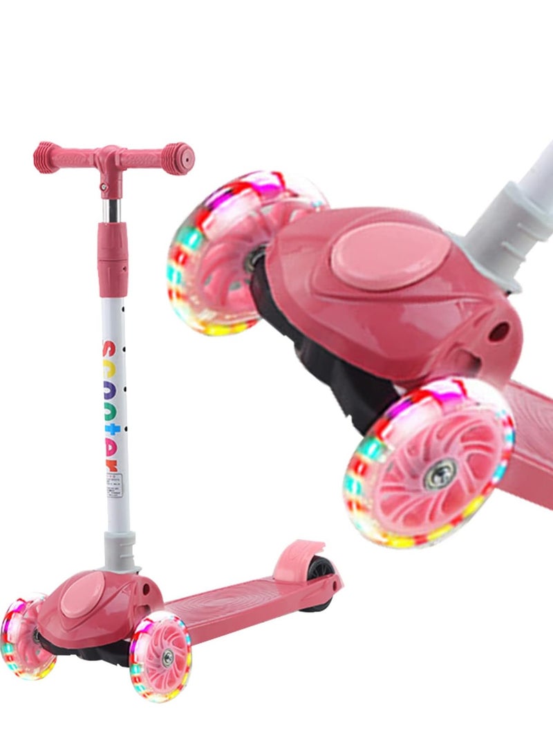 Kick Scooters for Kids, Scooter for Child Toddler Kick Scooter with Foldable, 4 Adjustable Height,Light Up Wheels for Ages 2-12Kids Balance Exercise - Image 1