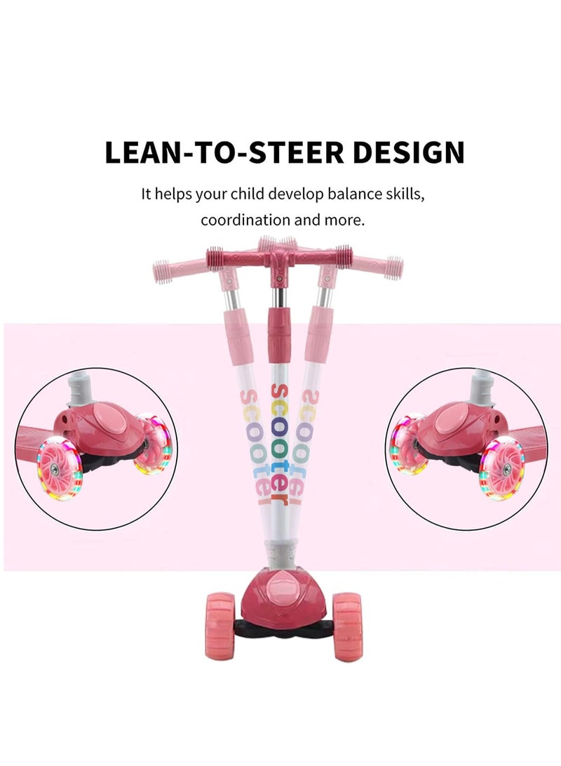 Kick Scooters for Kids, Scooter for Child Toddler Kick Scooter with Foldable, 4 Adjustable Height,Light Up Wheels for Ages 2-12Kids Balance Exercise - Image 5