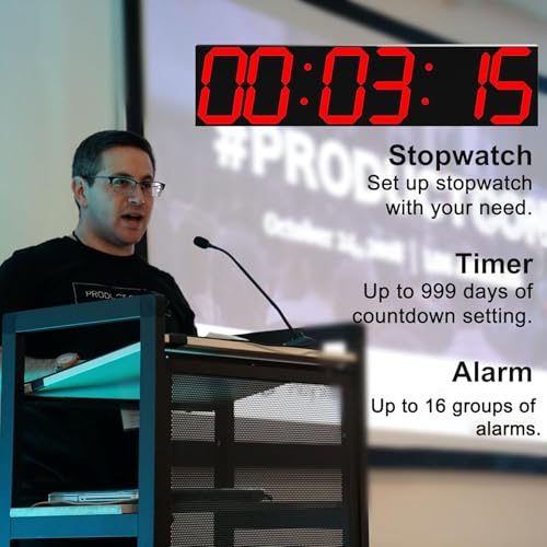 CHKOSDA Digital Wall Clock, Oversize Led Digital Clock Large Display with Auto Dimmer, Huge Countdown Timer with Remote Control, 27" Wide Led Display, 6 Digits, Wall Mount, Date and Temperature (Red) - Image 4