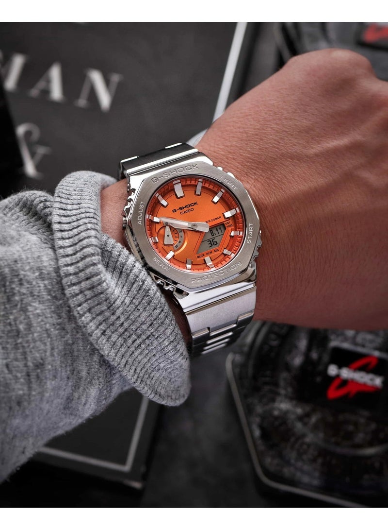 جي شوك ساعة رجالية رقمية تناظرية من الفولاذ - GM-2110D-4ADR - Image 3