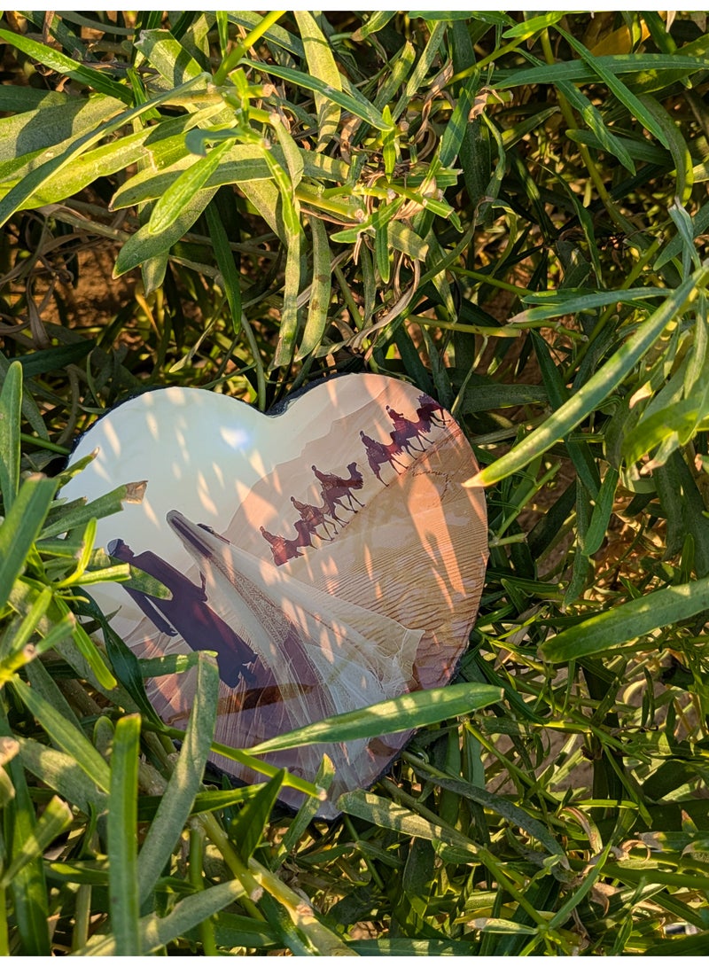 إطار صورة على شكل قلب بتقنية التسامي، هدية شخصية من السيراميك الأردوازي، أرسل صورتك لتحصل على هدية لا تُنسى - Image 5