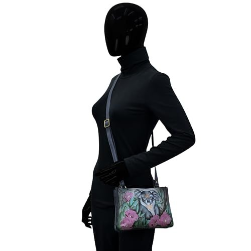 Anna by Anuschka Hand Painted Women’s Genuine Leather- Small Zip Around Crossbody-Cuddly Koala - Image 3