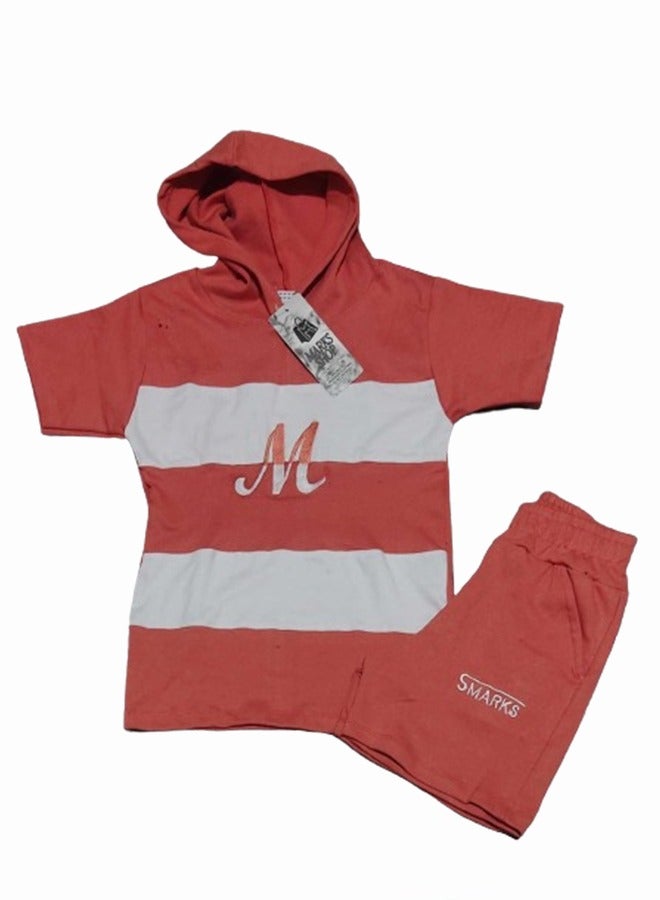 Boys Kids Pajama Set Hoodie Short Sleeves - Embroidery - Image 2