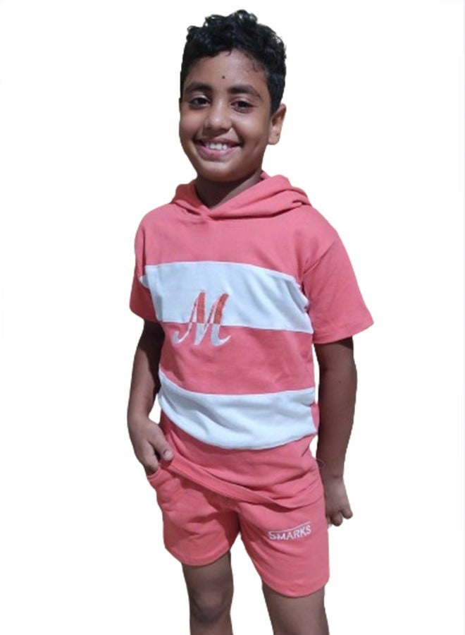 Boys Kids Pajama Set Hoodie Short Sleeves - Embroidery - Image 3