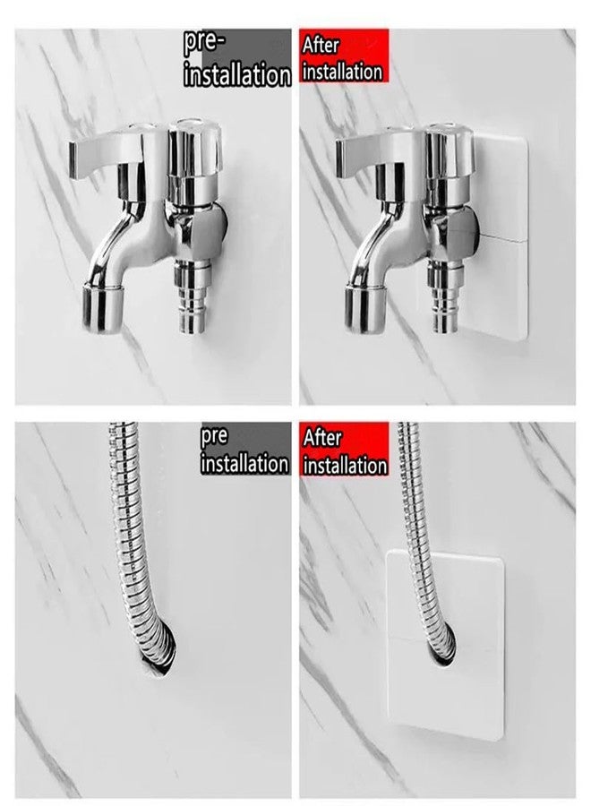shenghang Wall Split Square Shower Arm Flange Escutcheon Plate Cover for Fixed Shower Head Faucet - Standard 1/2 Inch (12mm/0.47in) - Image 3
