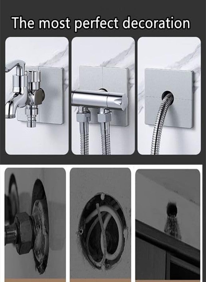 shenghang Wall Split Square Shower Arm Flange Escutcheon Plate Cover for Fixed Shower Head Faucet - Standard 1/2 Inch (12mm/0.47in) - Image 5