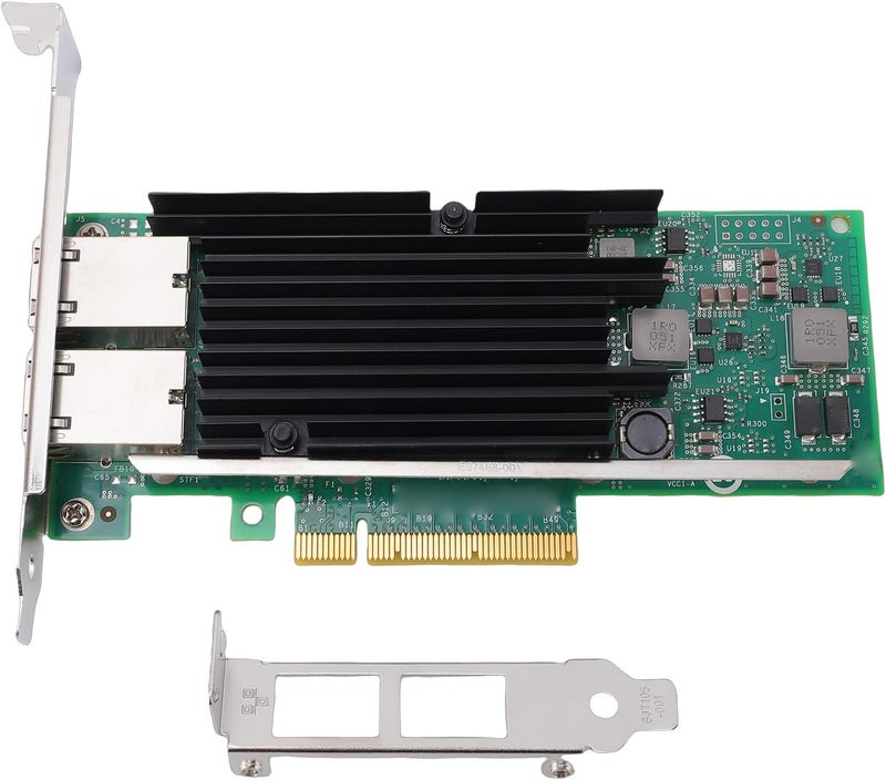 بطاقة شبكة من زونيت بسعة 10 جيجابايت ومزودة بمنفذين RJ45 ومتوافقة مع معيار PCIe، مع وحدة تحكم X540-T2 ومحول شبكة إيثرنت من نوع PCIe 3.0 X8، مناسبة للخوادم وأنظمة VMware ومراكز البيانات. - Image 1