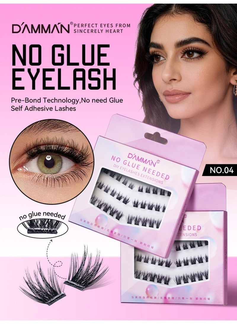 D'AMMA'N 30 Pcs Pre-Glued Self-Adhesive Lash Clusters, D-Curl False Eyelashes DIY Eyelash Extensions Wispy Lashes for Beginners and Salon Use - Image 1