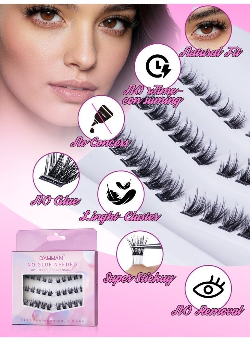 D'AMMA'N 30 Pcs Pre-Glued Self-Adhesive Lash Clusters, D-Curl False Eyelashes DIY Eyelash Extensions Wispy Lashes for Beginners and Salon Use - Image 5