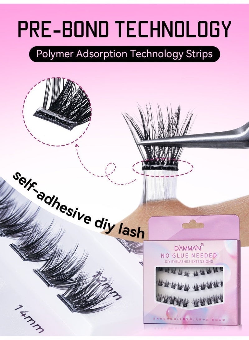 D'AMMA'N 30 Pcs Pre-Glued Self-Adhesive Lash Clusters, D-Curl False Eyelashes DIY Eyelash Extensions Wispy Lashes for Beginners and Salon Use - Image 2