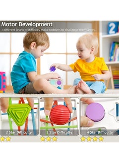 Generic Prime Deals Montessori Toys for Kids Sensory Toys Shape Sorter Baby Blocks Colorful Textured Balls Sorting Games (Cube & Shape Blocks (10 Pieces))  - Image 3